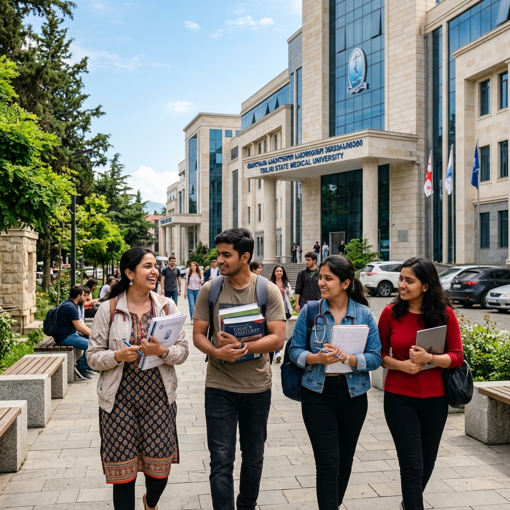 Indian Medical Students at Medical University Campus in Georgia
